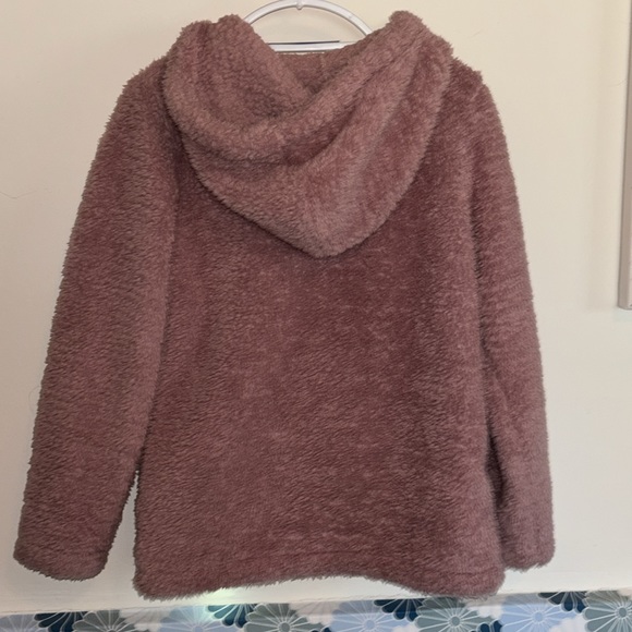 Pink Lily Sherpa Pullover Hoodie, Size S - Picture 2 of 10